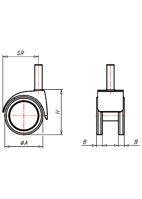  Serie Möbelrollen Serie 530 ST, Rad PU